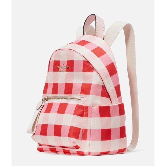 kate spade Handbags - New Kate Spade Chelsea Gingham Mini Backpack Nylon Pink Multi